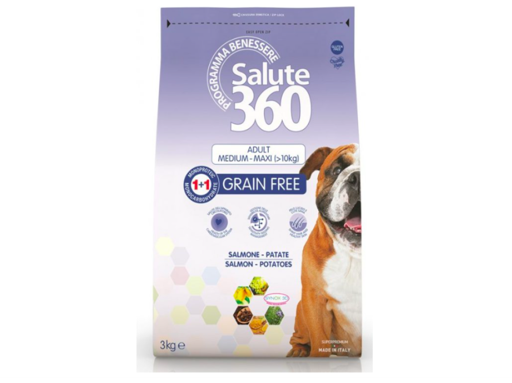 Salute dog Grain Free losos+bramb.med/max 12Kg
