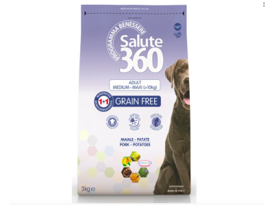 Salute dog Grain Free vepřové+brambor med/max 12Kg